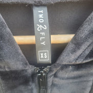 Two 2 Fly Velvet Black Hoodie with Tribal Design