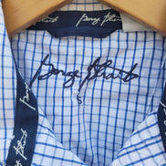 George Strait Blue Checkered Western Shirt