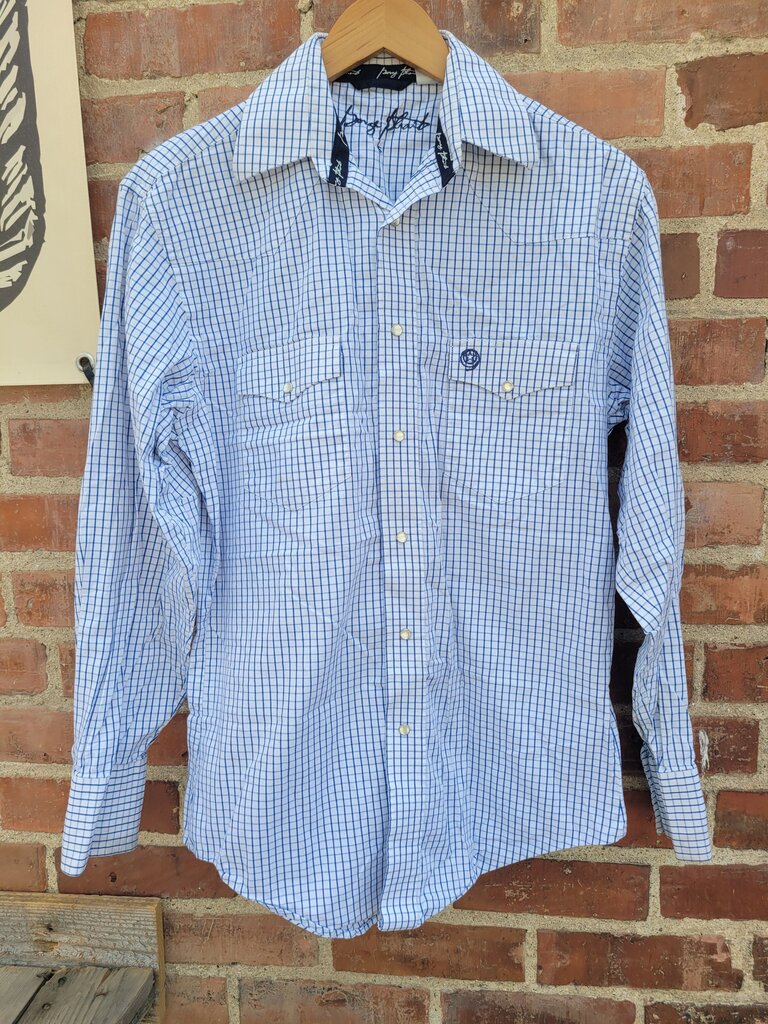 George Strait Blue Checkered Western Shirt