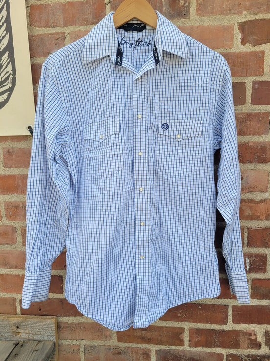 George Strait Blue Checkered Western Shirt