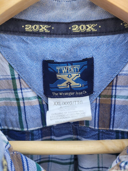 Wrangler 20X Plaid Button-Up Shirt