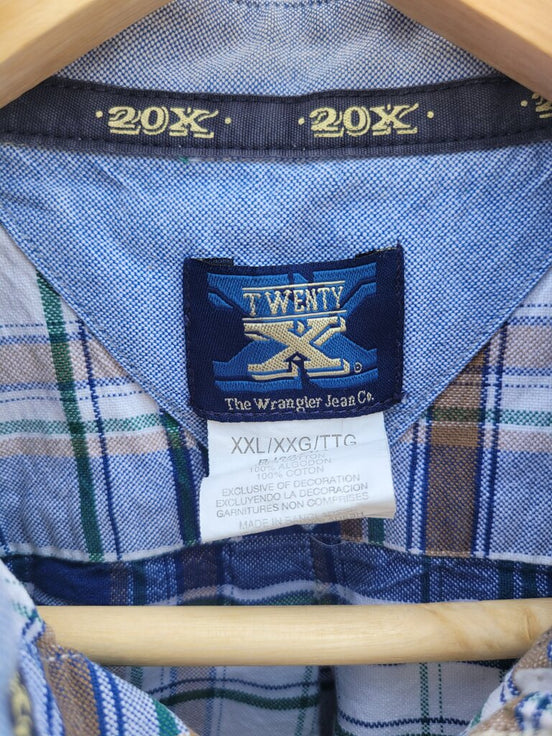 Wrangler 20X Plaid Button-Up Shirt