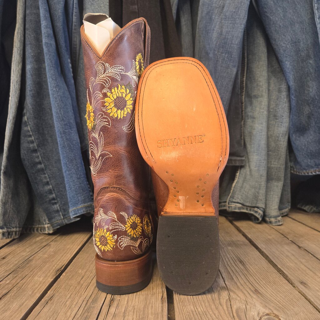 Shyanne Cowgirl Boots with Sunflower Embroidery
