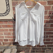 Women's White Button-Up Shirt by Maurices