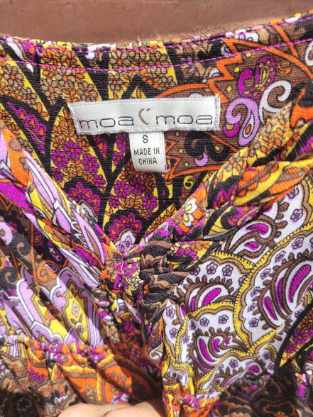 Moa Moa Women's Bohemian Floral Spaghetti Strap Maxi Dress