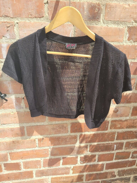 Hot Shot Black Cropped Cardigan