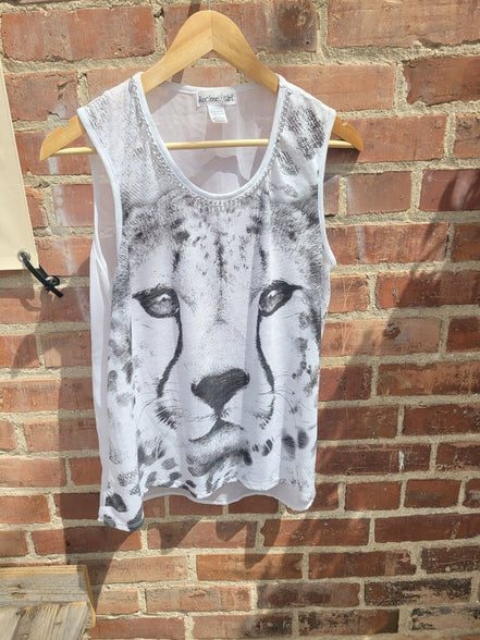 Rocker Girl Graphic Tank Top with Cheetah Design
