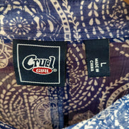 Cruel Girl Women's Blue Patterned Western Shirt