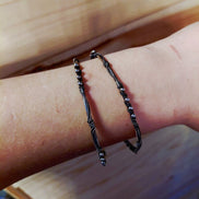 Set of Silver Hoop Bracelets