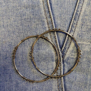 Set of Silver Hoop Bracelets