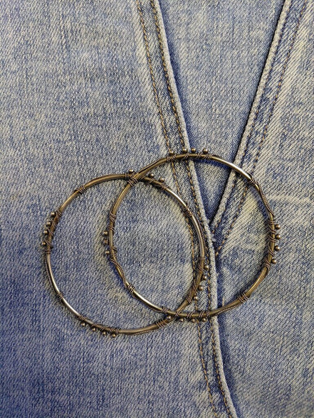 Set of Silver Hoop Bracelets