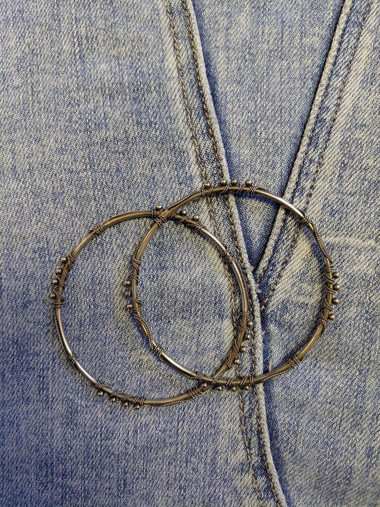 Set of Silver Hoop Bracelets