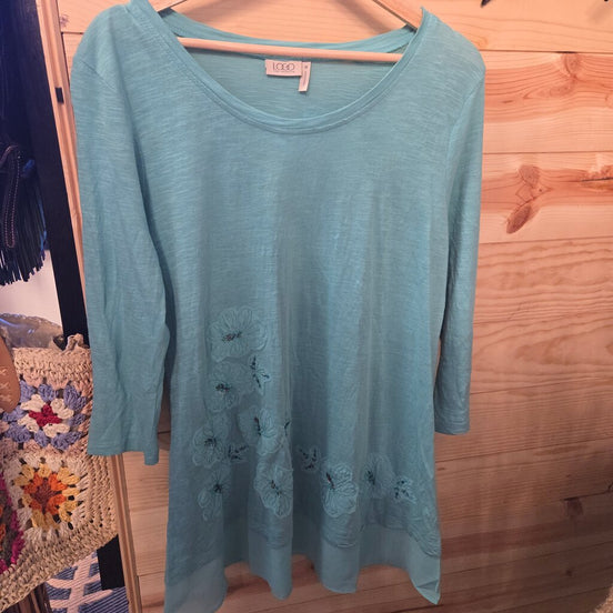 Lori Goldstein Floral Long Sleeve Top