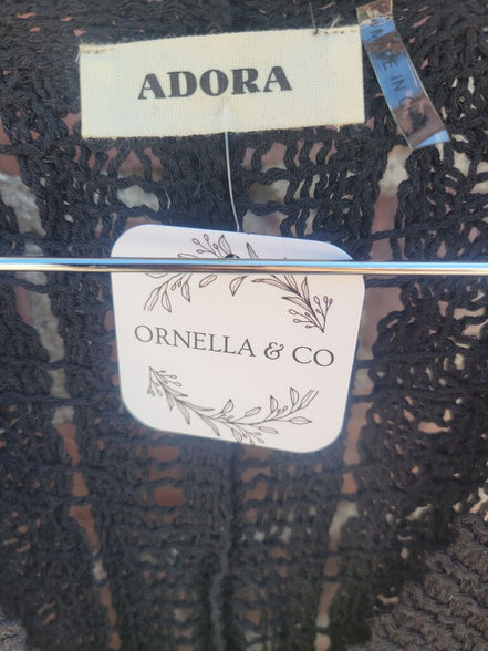 Adora Ornella & Co Black Long Knit Vest