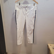 Universal Thread Women's White Pants with Navy Stripes