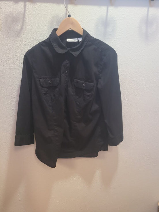St. John's Bay Black Button-Up Shirt
