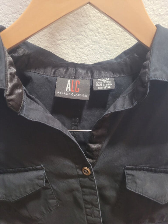 ALC Atlas Classics Black Medium Button-Up Shirt