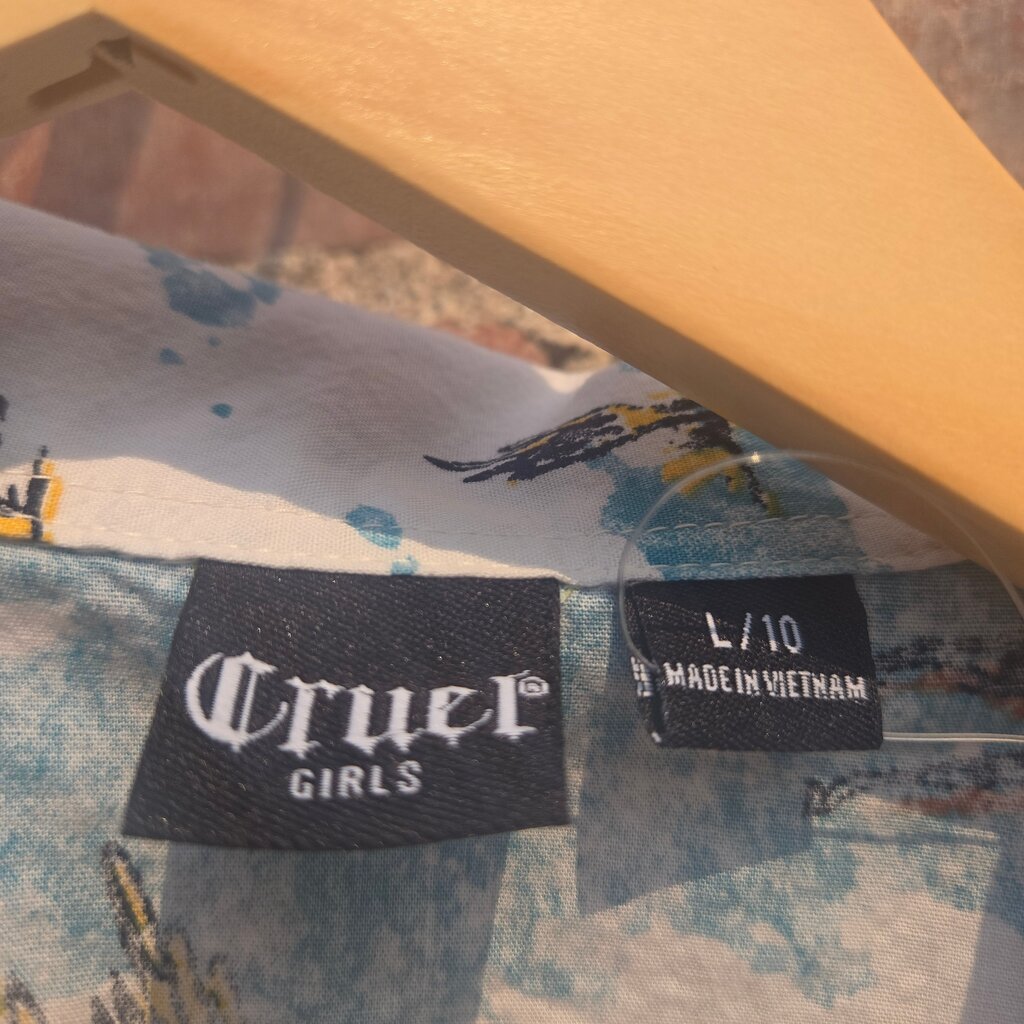 Cruel Girls Western Print Button-Up Shirt