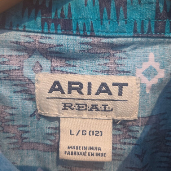 Ariat Real Turquoise Western Shirt youth