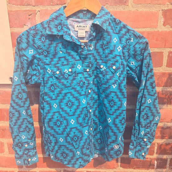 Ariat Real Turquoise Western Shirt youth