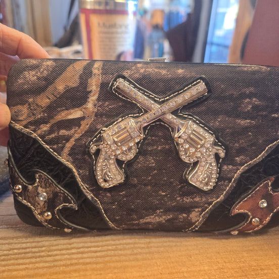 Camo Print Wallet with Gun Design