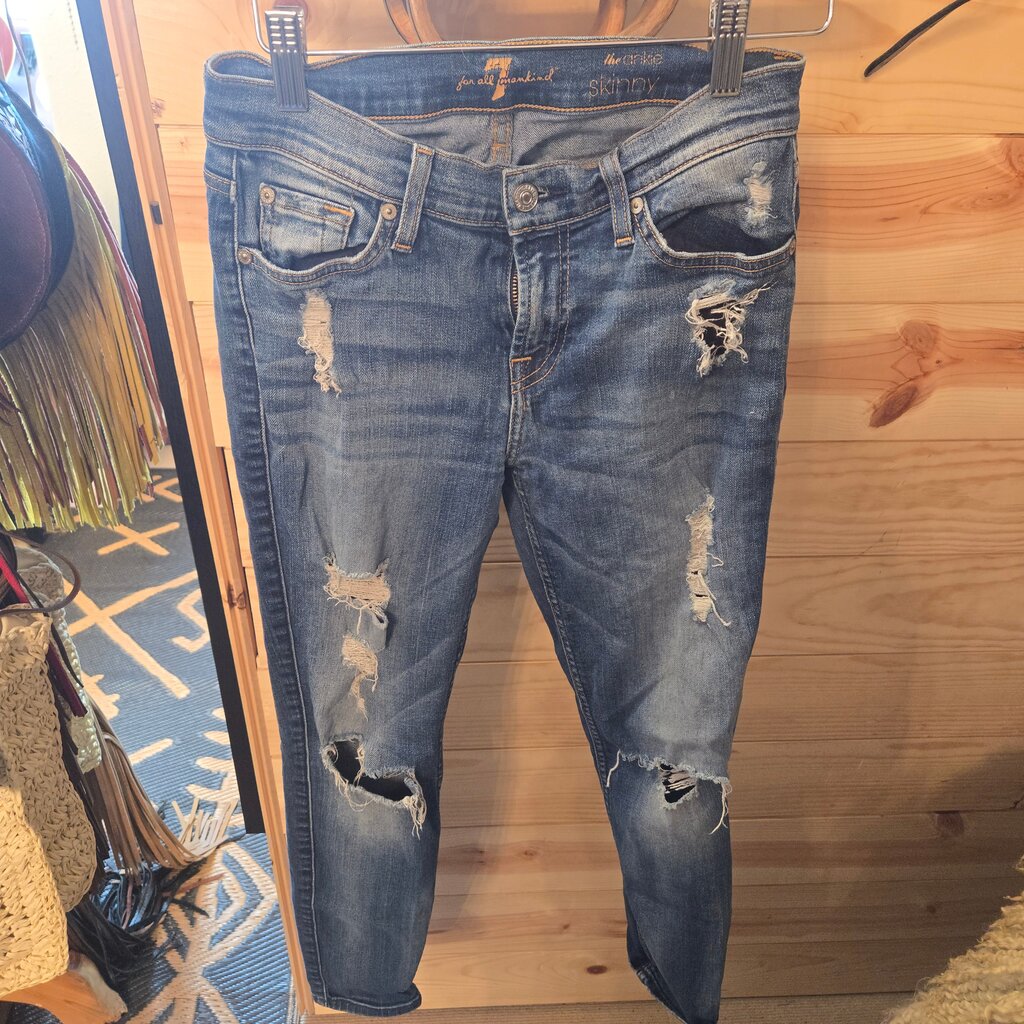 7 For All Mankind The Skinny Ripped Jeans