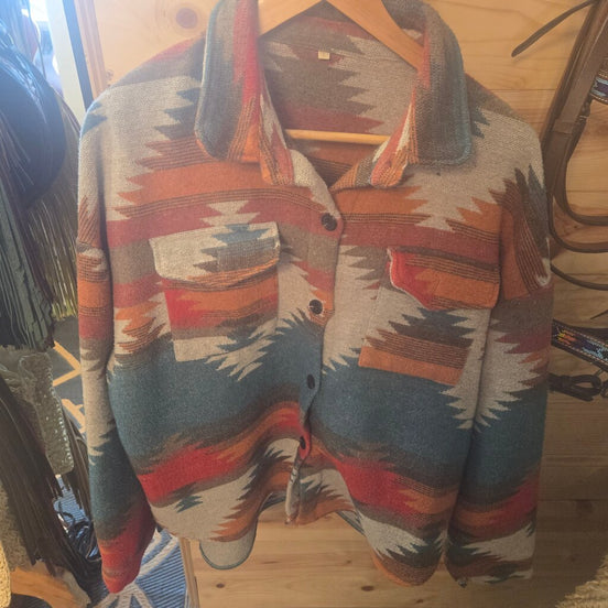 Colorful Aztec Patterned Jacket