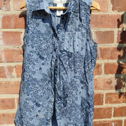 LO.G.G. Label of Graded Goods Blue Floral Sleeveless Shirt