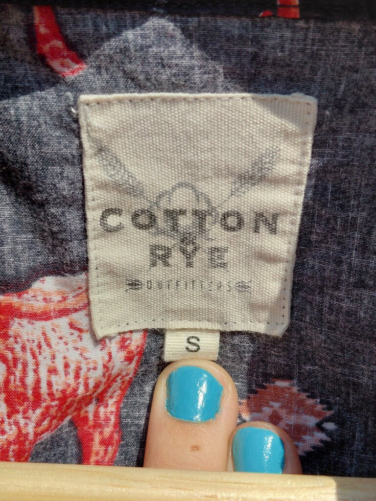 Cotton Rye Long Sleeve Shirt with Cow Print