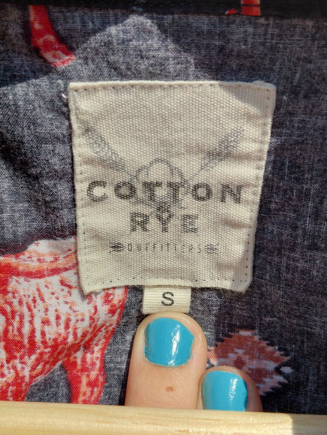 Cotton Rye Long Sleeve Shirt with Cow Print