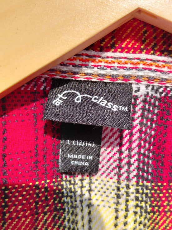 art class Red Plaid Flannel Shirt