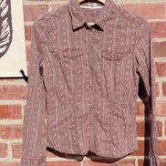 Ladies Floral Print Button-Up Shirt