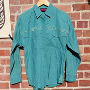 Gordon & James Teal Cotton Western Shirt