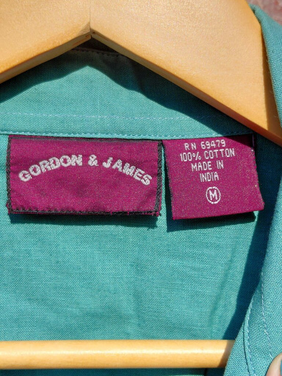 Gordon & James Teal Cotton Western Shirt