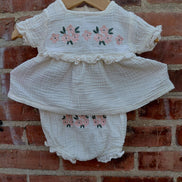 Daisy Fuentes Infant Dress with Floral Embroidery