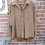 Brown Long Sleeve Button-Up Shirt