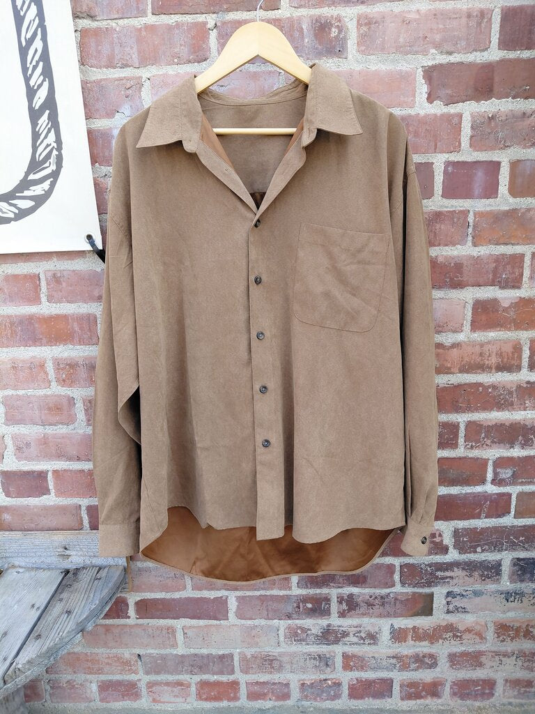 Brown Long Sleeve Button-Up Shirt