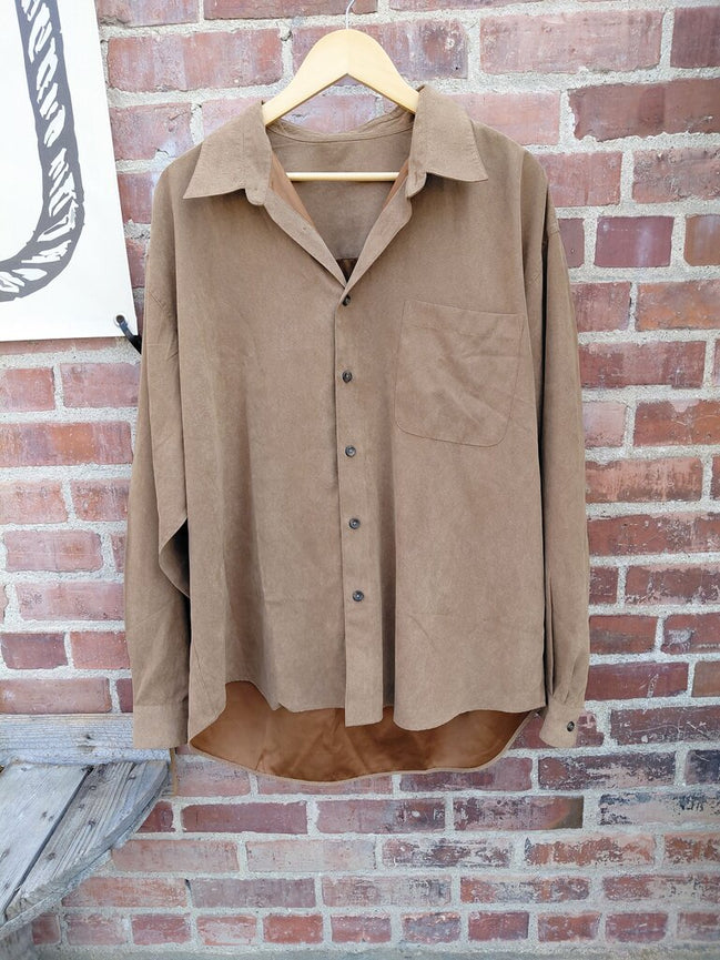 Brown Long Sleeve Button-Up Shirt