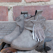 Girls' Fringe Cowboy Boots with Star Detail