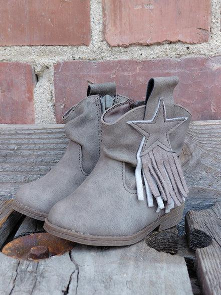 Girls' Fringe Cowboy Boots with Star Detail