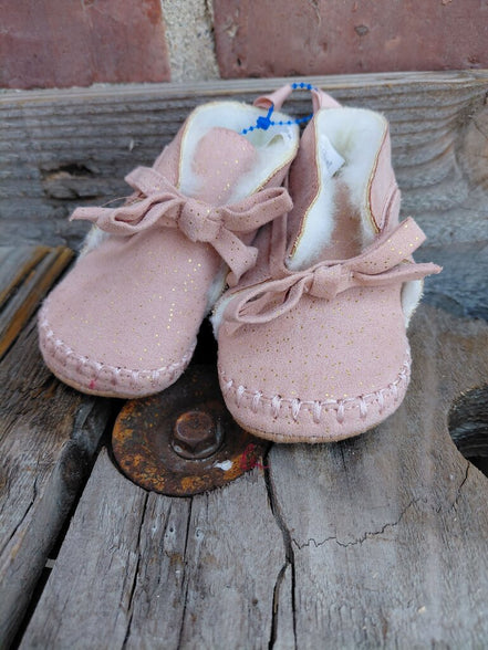 Baby Girl Pink Sparkly Booties