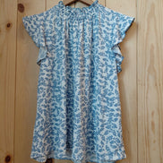 Melloday Blue Floral Ruffle Dress