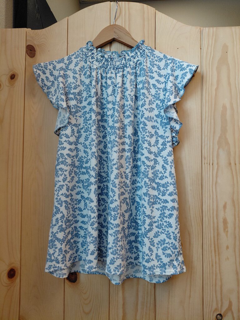 Melloday Blue Floral Ruffle Dress