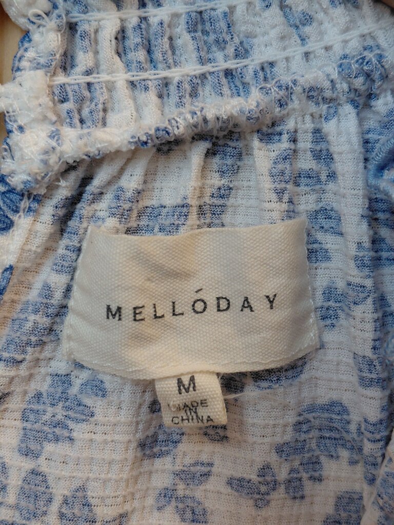 Melloday Blue Floral Ruffle Dress