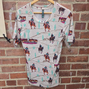 Sterling Kreek Women's XS Cowboy Print T-Shirt
