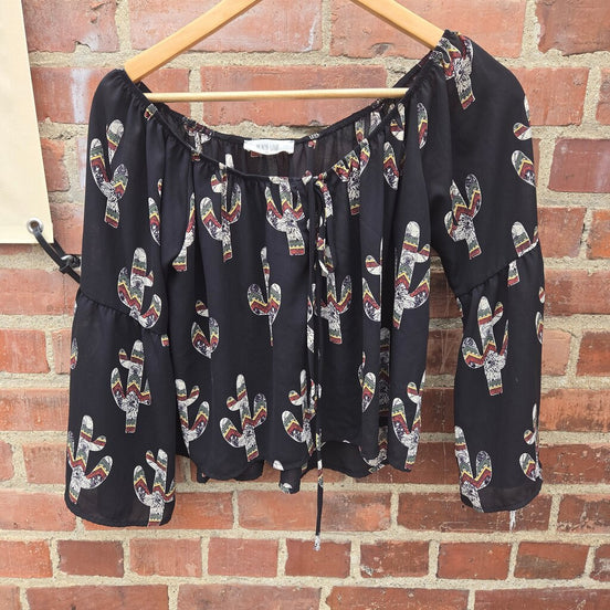Peach Love California Cactus Print Blouse