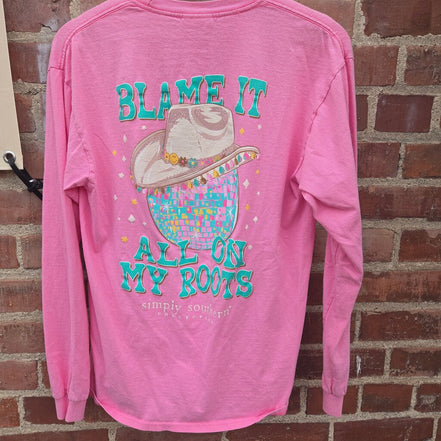 Simply Southern Blame It All On My Roots Long Sleeve Tee