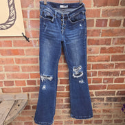 Women's Flared Distressed Denim Jeans