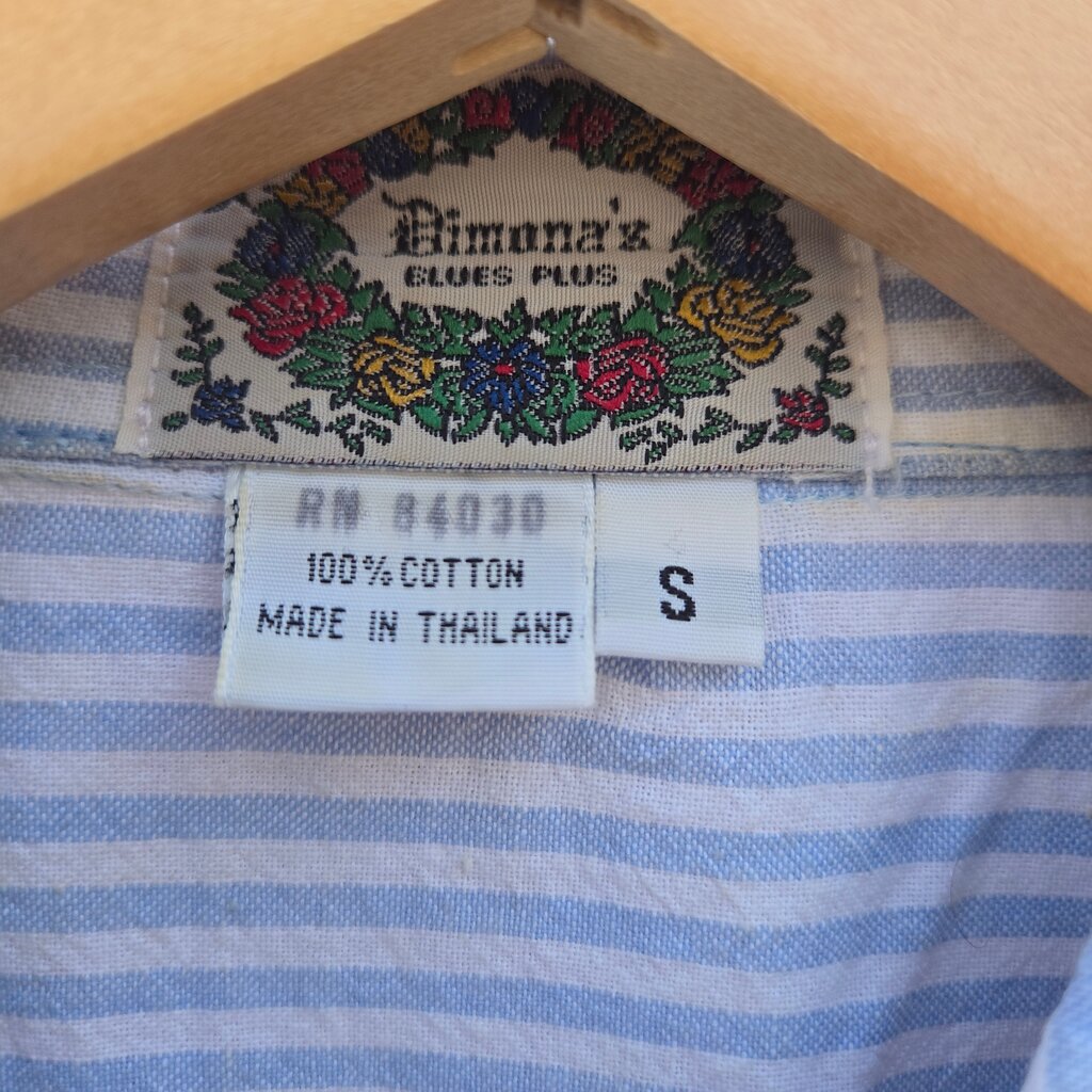 Embroidered Blue Striped Shirt