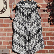Jolt Black and White Patterned Vest